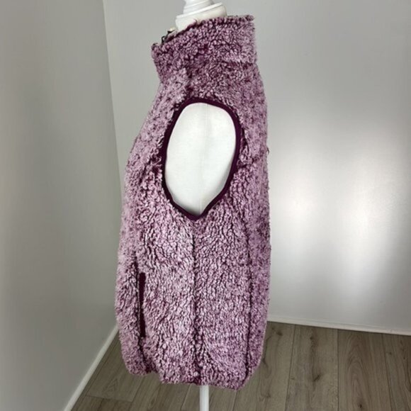 GreenTea Purple & White Sherpa Vest Size M - Picture 4 of 10